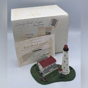 Sandy‎ Hook Lighthouse.- Danbury Mint Historic American Lighthouse Figure 1993